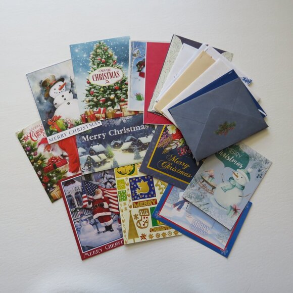 Happy Holidays Merry Christmas Assorted Greeting Cards With Envelopes Set 30 - Picture 6 of 6